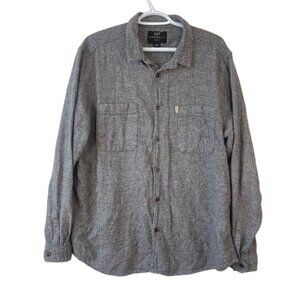 Farrell Grey Flannel 100% Cotton Button Up Casual Outdoor Dress Shirt Size XXL